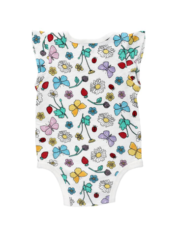 Villervalla Kurzarmbody Flower in weiss