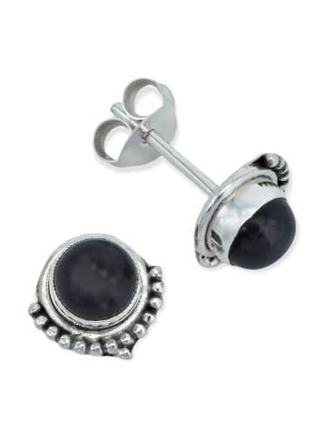 mantraroma 925er Silber - Ohrstecker (L) 9 x (B) 8 mm mit Onyx