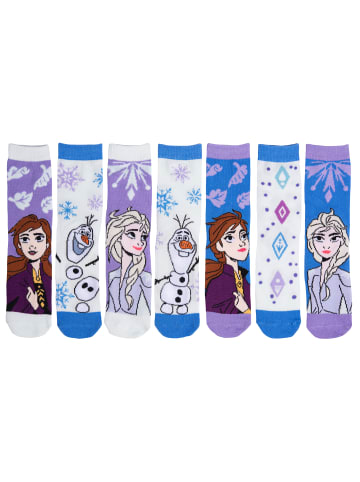 United Labels 7er Pack Disney Frozen  - Die Eiskönigin Sneakersocken in Mehrfarbig