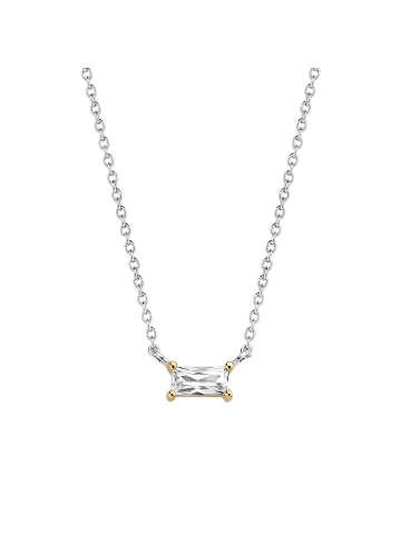 Ti Sento Milano Collier "bicolor vergoldete Fassung mit Zirkonia" in Silber