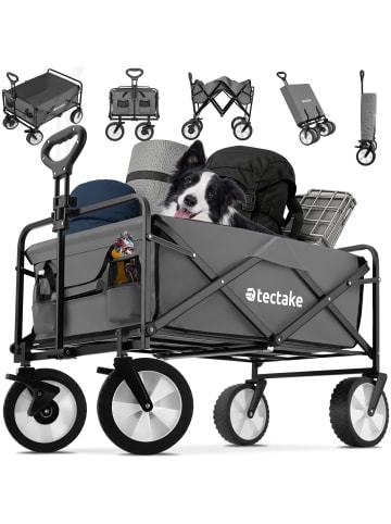 tectake Faltbarer Handwagen Leon mit Bremsen, Belastbarkeit 80kg