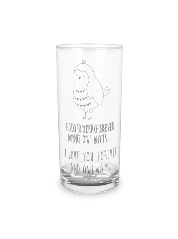 Mr. & Mrs. Panda Glas Eule Zufrieden mit Spruch in Transparent