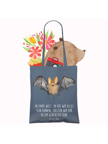 Mr. & Mrs. Panda Shopper Fledermaus Flügel mit Spruch in Indigo Blue