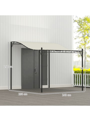Outsunny Anbaupavillon 248L x 298B x 250H cm Cremeweiß