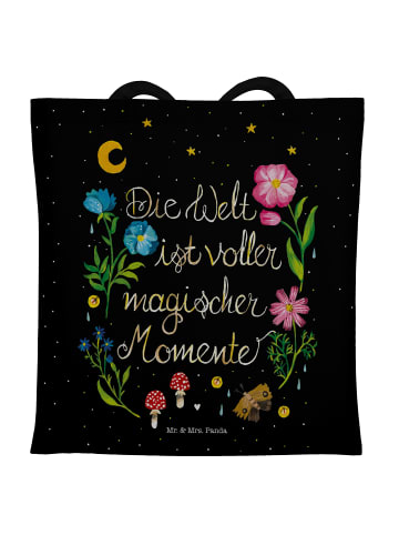 Mr. & Mrs. Panda Tote Bag Magische Welt mit Spruch in Schwarz