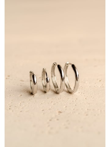 Hey Happiness 2er-Set: Ohrringe Creolen Klassisch 925 Sterlingsilber in Silber