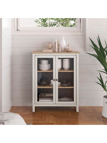 CALICOSY Vitrine MISTI in Weiß - (W) 90 x (H) 110 x (L) 40 cm