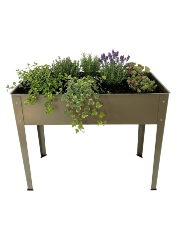 relaxdays Hochbeet in Beige - (B)85 x (H)80 x (T)40 cm