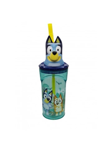Bluey Trinkbecher 3D Kinderbecher & Strohhalm-Tumbler 360ml