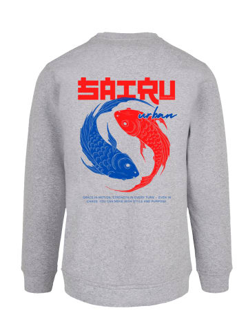 F4NT4STIC Sweatshirt Koi Fish Japan Streetstyle in grau meliert