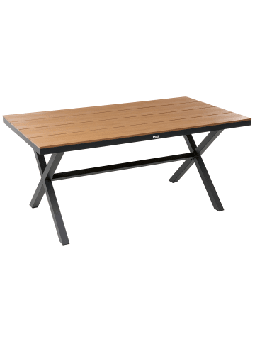 Beliani Esstisch TIANO in Braun/Schwarz - (W) 90 x (H) 73 x (L) 160 cm