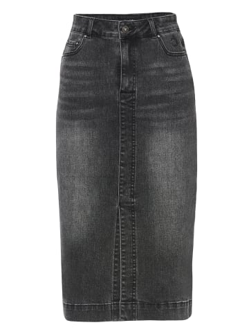 KOROSHI JEANS MIT LANGEM ROCK in Schwarzer Denim