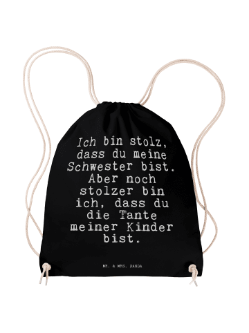 Mr. & Mrs. Panda Sportrucksack Ich bin stolz, dass... mit Spruch in Schwarz