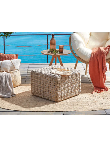 Beliani Pouf NALLI in Beige - (W) 50 x (H) 35 x (L) 50 cm