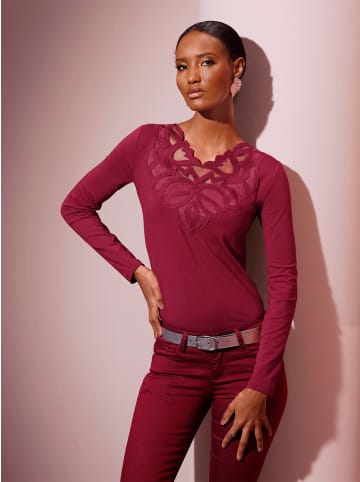 creation L Modal-Baumwoll-Shirt in dunkelrot