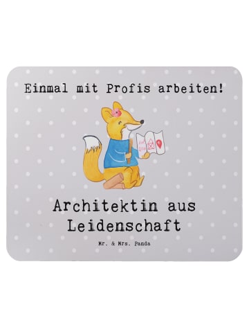 Mr. & Mrs. Panda Mouse Pad Architektin Leidenschaft mit Spruch in Grau Pastell