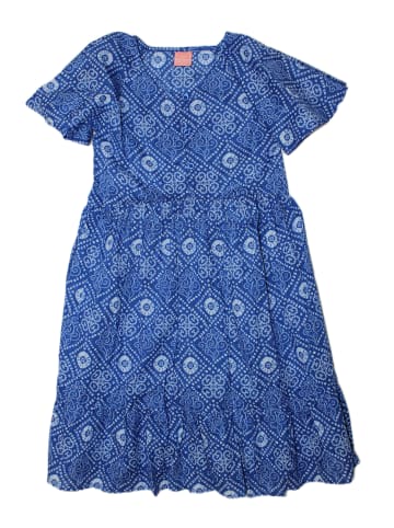 Three Hearts Three Hearts :Kleid aus 100% Baumwolle A-Linie mit Engelsärmeln in Blauton