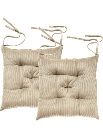 Erwin Müller Cord Stuhlkissen 2er-Pack Glasgow in sand