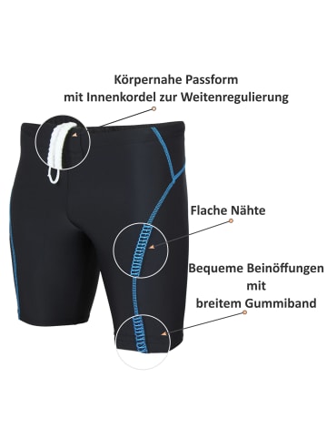 Aquarti Badehose in schwarz/blau