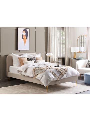 Beliani Doppelbett FLAYAT in Beige/Gold - (W) 173 x (H) 109 x (L) 215 cm