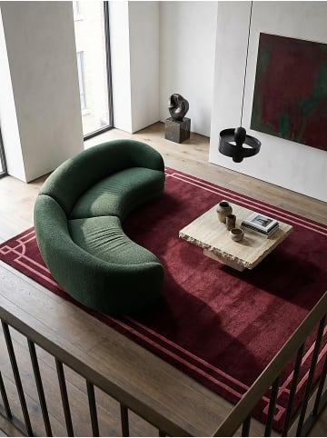 KADIMA DESIGN Teppich Kurzflor im Art-Déco-Stil, Klassische Bordüre, Wohnzimmer in Rot