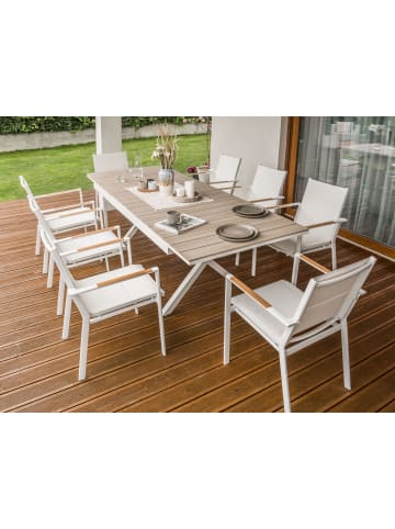 Beliani Esstisch FANES in Braun/Weiß - (W) 90 x (H) 76 x (L) 184 cm