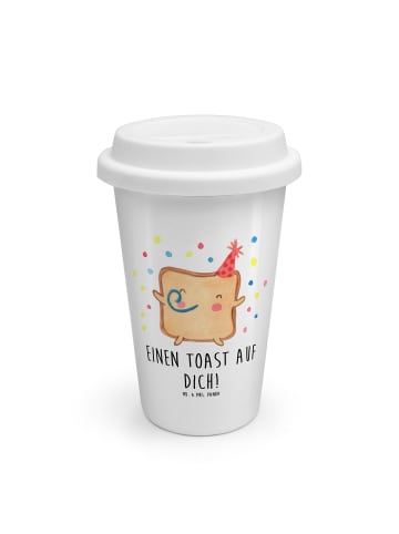 Mr. & Mrs. Panda ToGo Kaffeebecher Toast Party mit Spruch in Weiß