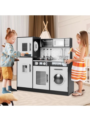 COSTWAY Kinderküche mit Licht und Sound in Schwarz