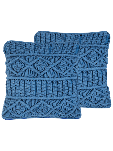 Beliani 2er-Set Dekokissen KARATAS in Blau