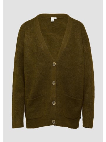 QS Strickjacke in 78W0_olivgrün