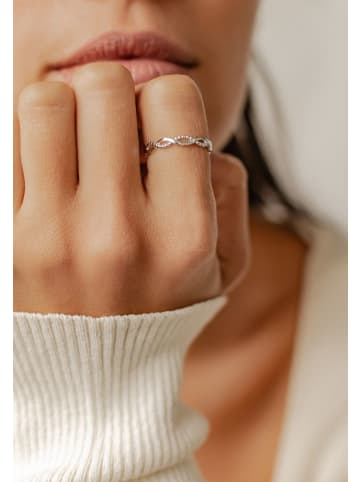 Hey Happiness Doppelt Gedrehter Ring aus 925er Sterlingsilber 