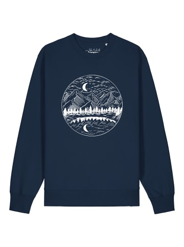 wat? Apparel Sweatshirt Mountains by night in Dunkelblau