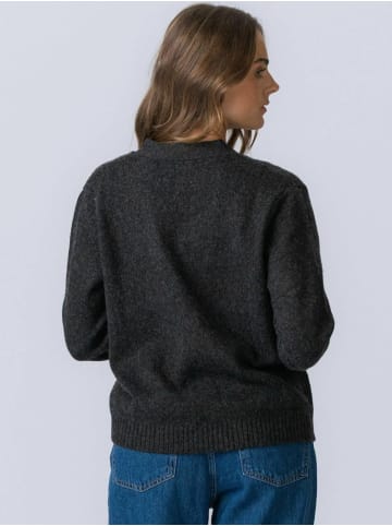 TeeShoppen Strickjacke Knitted Cardigan in Dark Grey