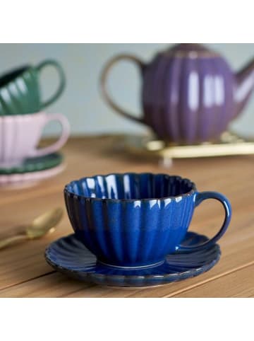 Bloomingville Tasse mit Untertasse LATINA Dunkelblau