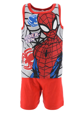 Spiderman 2tlg. Outfit: Schlafanzug ärmellos Pyjama in Rot