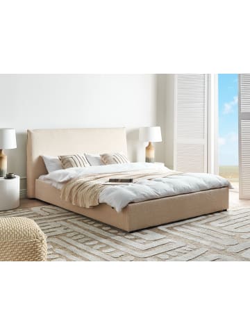 Beliani Doppelbett LAVAUR in Beige - (W) 183 x (H) 100 x (L) 220 cm