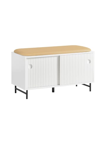 SoBuy Schuhbank in Reinweiß - (W) 37 x (H) 49 x (L) 85 cm
