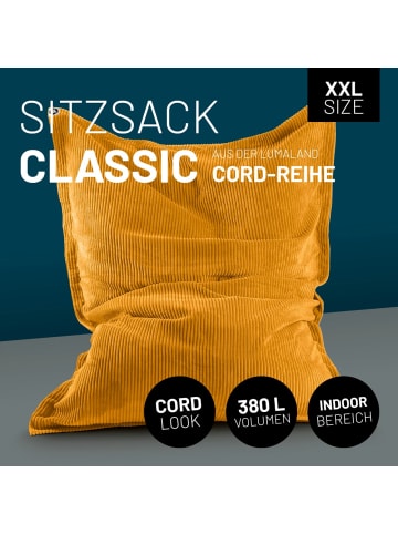 Lumaland LUMALAND Sitzsack Classic XXL Cord 380 L - 140 x 180 cm - mit waschbarem Bezug