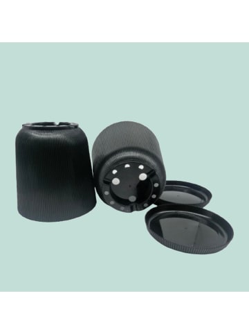 relaxdays 2x Blumentopf in Schwarz - (H) 20 x Ø 20 cm