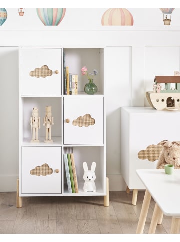 Beliani Bücherregal CLOUDY in Weiß/Braun - (W) 60 x (H) 111 x (L) 30 cm