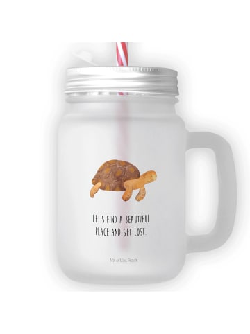 Mr. & Mrs. Panda Einmachglas Schildkröte MHerzieren mit Spruch in Transparent