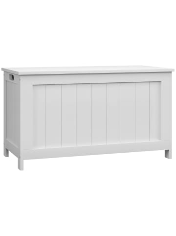 HOMCOM Truhe-81L x 40B x 46H cm-Weiß