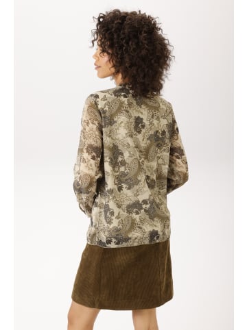Aniston CASUAL Schlupfbluse in hellbeige-dunkelgrün-oliv-hellkhaki-hellgrau