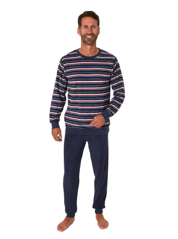 NORMANN langarm Frottee Schlafanzug Pyjama Bündchen - 82271 in rot