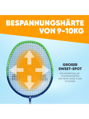 Apollo Badminton Set " Badminton Match Pro 800 " in blau/grün