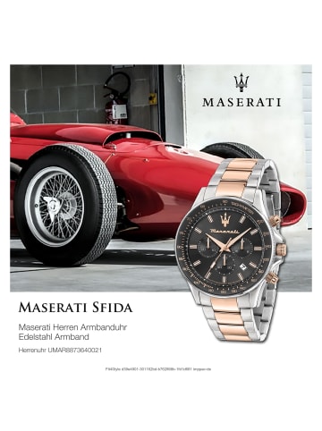 Maserati Chronograph-Armbanduhr Maserati Sfida silber, rosegold groß (ca. 44mm)