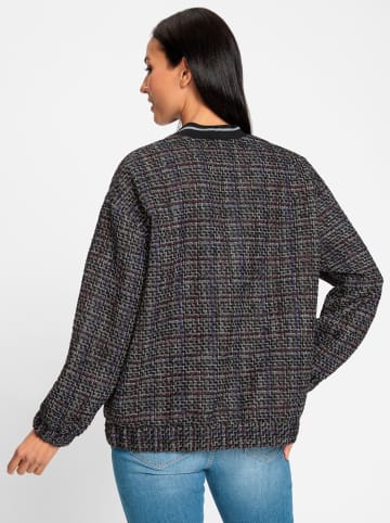 Heine Bouclé-Blazer in schwarz-bordeaux-gemustert