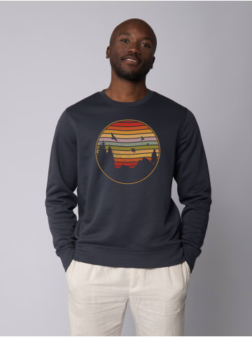 wat? Apparel Sweatshirt Sunset Berge & Tannen in India Ink Grey