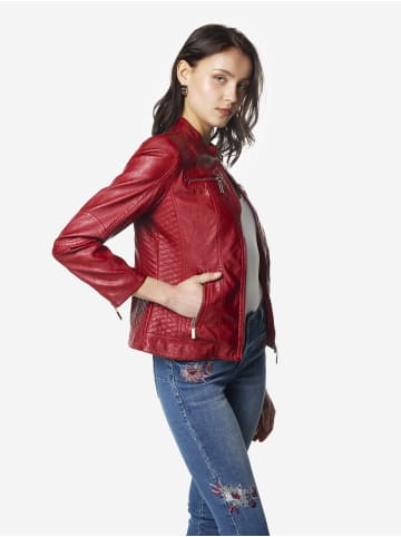 KOROSHI Damen-bikerjacke aus kunstleder in rot