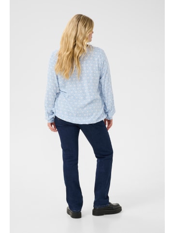 KAFFE curve Langarm-Bluse KCdiana Regular fit in Blue/Moonstruck Print